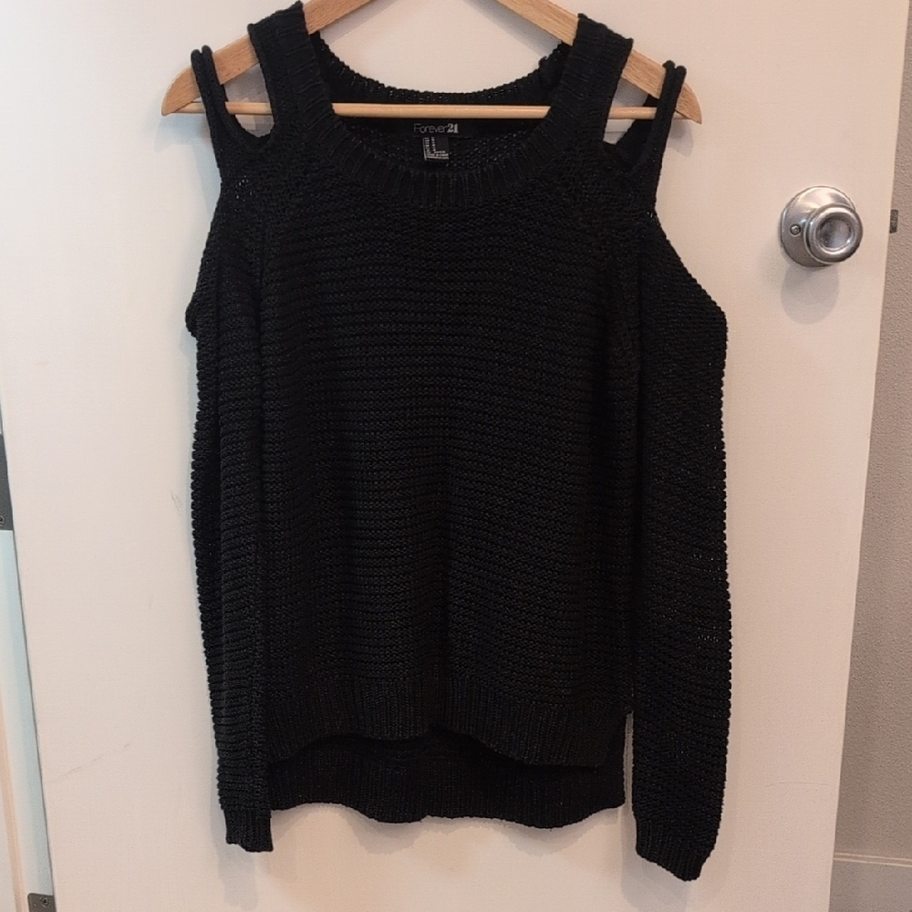 Forever 21 Off-the-Shoulder Black Sweater